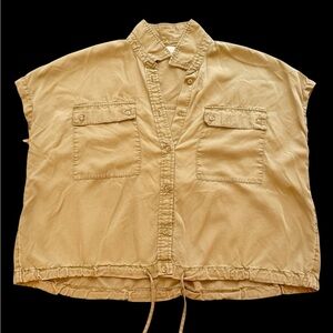 Time and Tru Tan Button-Up Blouse
